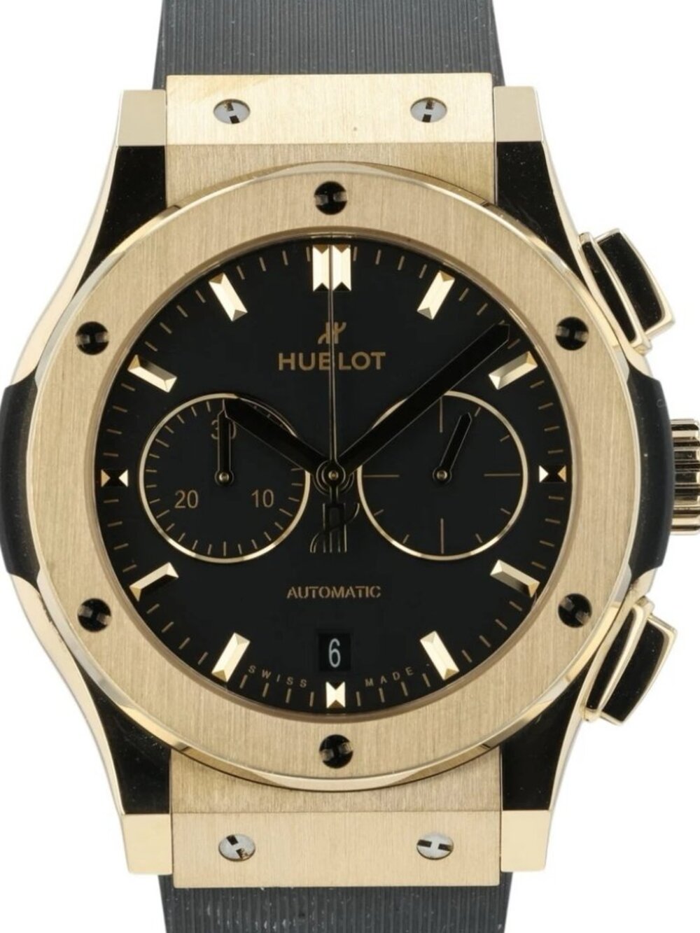 Hublot Classic Fusion Black Dial 18k Yellow Gold 42mm Auto Watch